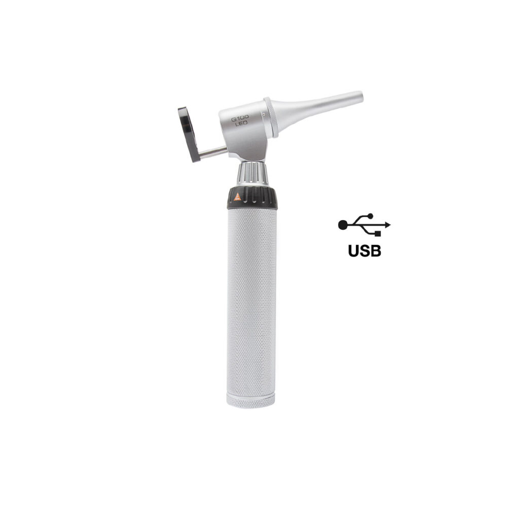 Cabeça de iluminação HEINE G100 LED com punho USB e espéculos